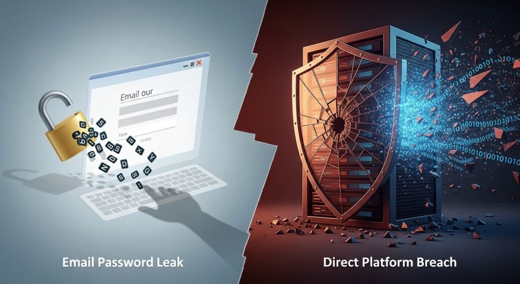 Email Password Leak vs Direct Platform Breach
